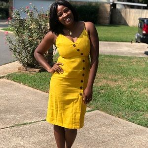 Beautiful mustard dress.